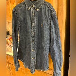 Boys Ralph Lauren denim long sleeve button-down size 10–12